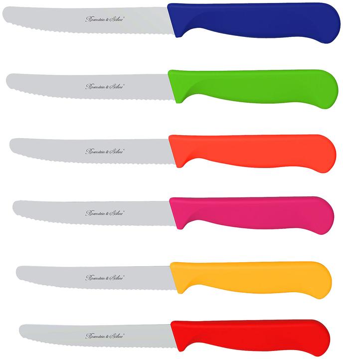 Actual product image Rosenstein & Söhne Set of 6 colourful breakfast knives with serrated edge (11.40 cm)