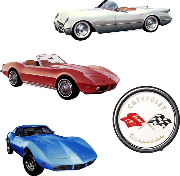 Actual product image Chevrolet Corvette Deluxe Stickers (Pack of 50)