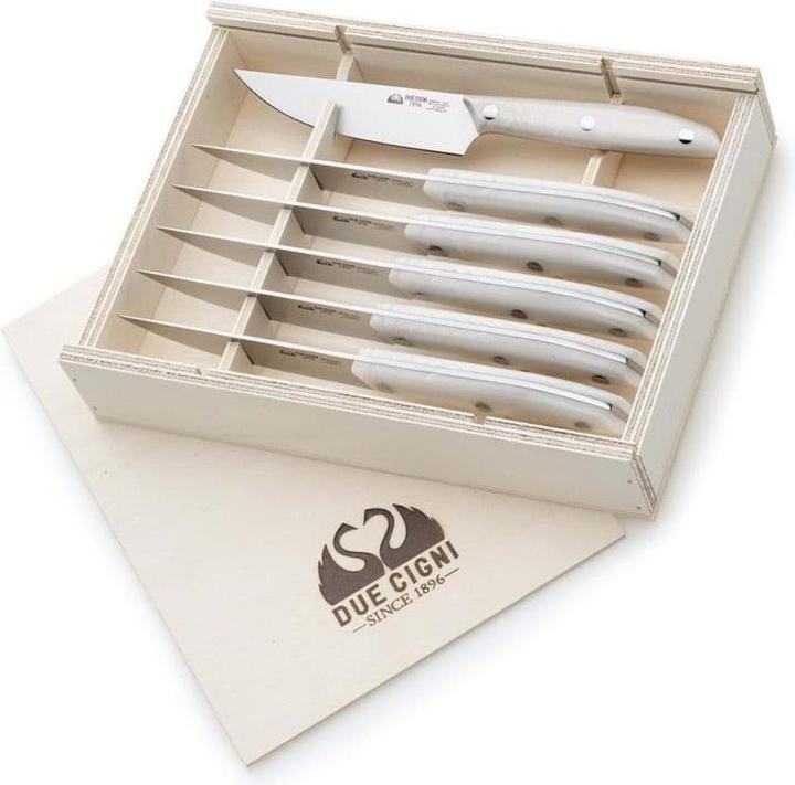 Immagine prodotto Due Cigni 1896 Set di coltelli da bistecca POM bianco (6 Pezzo/i, Coltello)