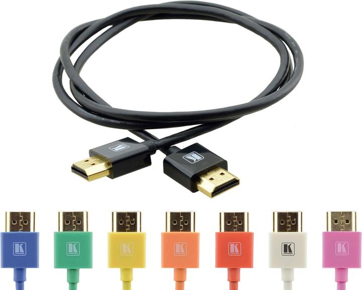 Image du produit C-HM/HM/PICO/BK-5 Câble HDMI haute vitesse ultra-mince et ultra-flexible de 1,5m avec Ethernet noir (1.52 m, HDMI)