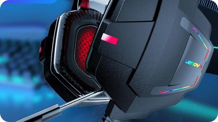 Actual product image Lenovo HU85 gaming headset (black) (Cable)