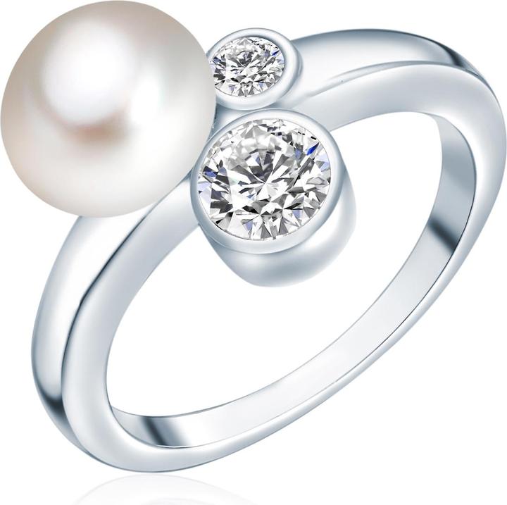 Immagine prodotto Valero Pearls Donna Argento Cubic Zirconia d'acqua dolce con perle coltivate - 3876 (54, 925 Argento)