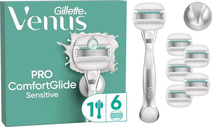 Gillette Venus Comfortglide Sensitive Systemklingen + Handstück Ersatzklingen 6er