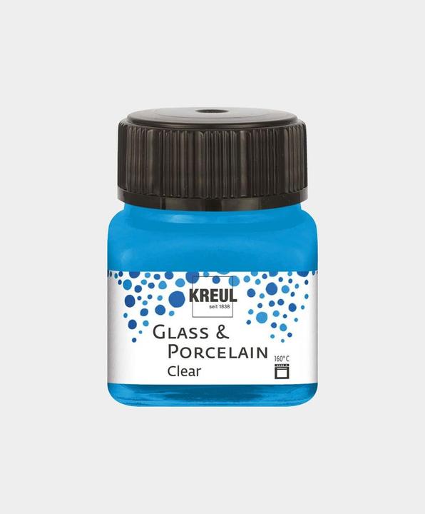 Actual product image Kreul Glass & Porcelain Clear, porcelain and glass paint (Water blue, 20 ml)
