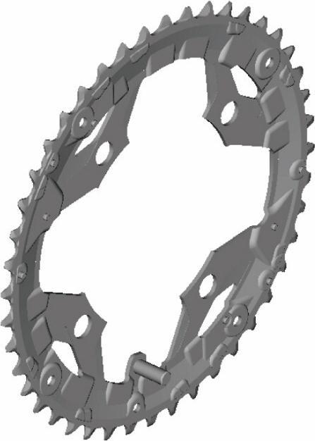 Actual product image Shimano Chainring ALIVIO FC-T4060 48 T for trouser guard black (48)