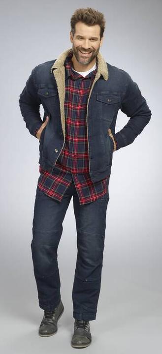 Actual product image Terrax Denim jacket with teddy lining, colour jean blue, size XL (XL)