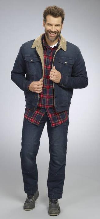 Actual product image Terrax Denim jacket with teddy lining, colour jean blue, size XL (XL)