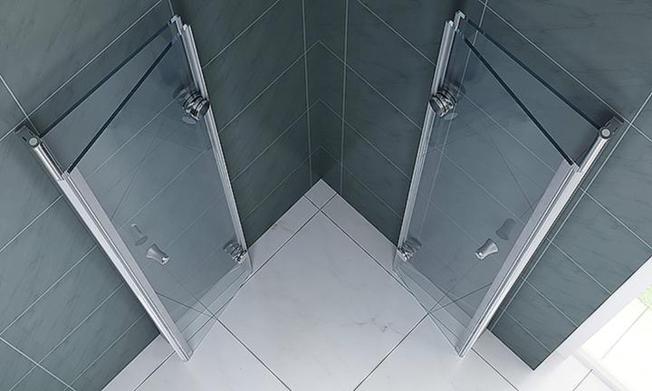 Actual product image Jet-Line Folding shower 100x100x200cm clear glass (95 cm, 95 cm, 200 cm)
