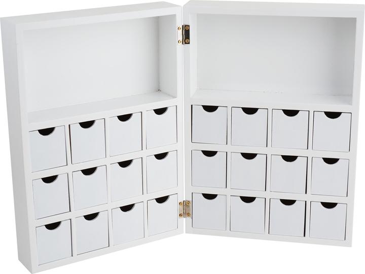 Actual product image VBS Folding cabinet / Advent calendar, MDF wood white lacquered