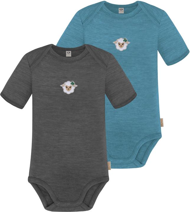 Normani 2er Set Baby Merino Body Kurzarm „Tauranga" - 9293