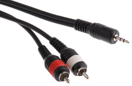 Immagine prodotto Rs Pro Cavo Aux, jack stereo, 3,5 mm / RCA x 2 spina nipplo nipplo L. 5m Nero (5 m)