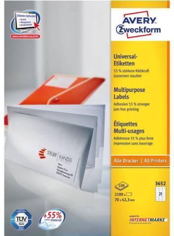 Actual product image Avery universal labels