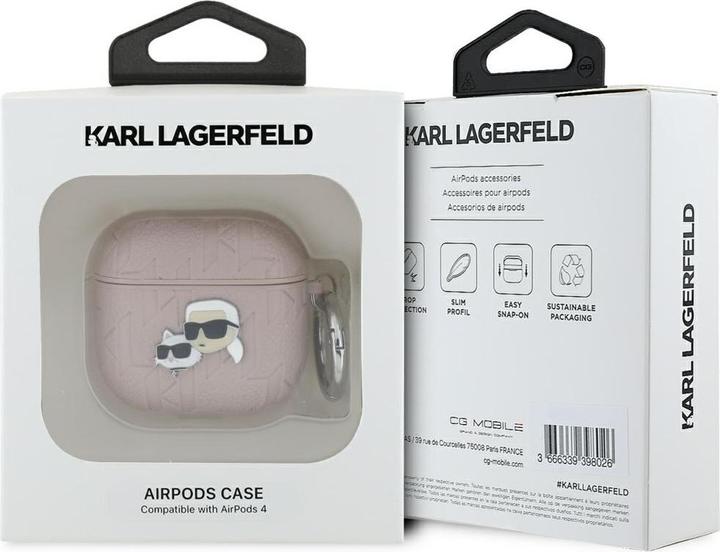 Actual product image Karl Lagerfeld Monogram Karl & Choupette Head Case for AirPods 4 - Pink (Headphone bag)