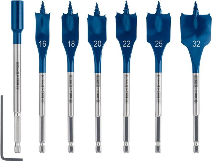 Bosch Professional Zubehör EXPERT Self Cut Speed Flachfräsbohrer-Set, 16/18/20/22/25/32 mm, 7-tlg. (16, 18, 20, 22, 25, 32 mm)