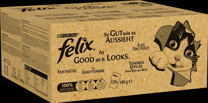 Immagine prodotto Felix Buono come sembra manzo/pollo/tonno/salmone (Senior, Adulto, 120 pz., 12000 g)