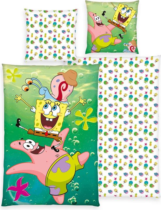 Immagine prodotto Herding Biancheria da letto Spongebob Squarepants 135 x 200 cm / 80 x 80 cm