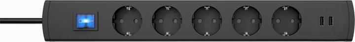 Image du produit Kopp Multiprise avec interrupteur 5 prises anthracite contact de protection 233605003 (5 x, CEE 7/3, 1.40 m)