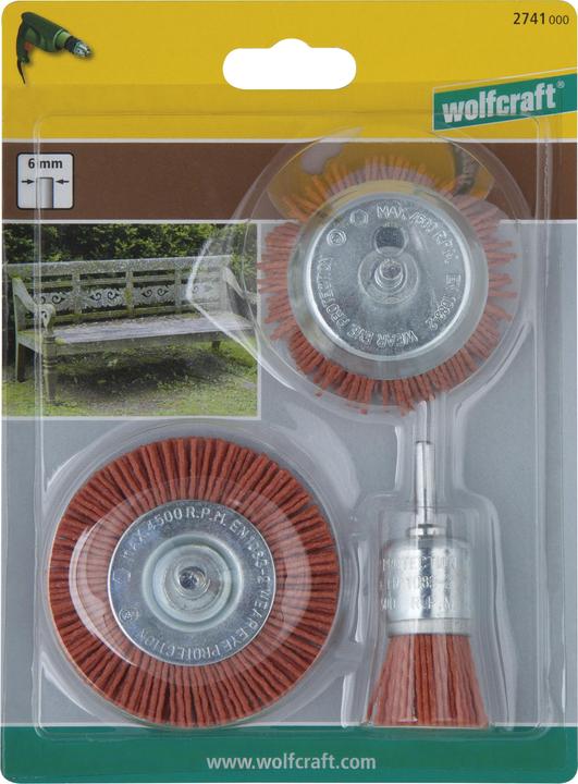 Actual product image wolfcraft 1 kit de brosses nylon (80)