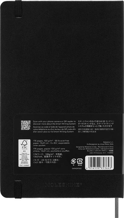 Moleskine Notebook Smart (130 x 210 mm, Plain, Hardcover)