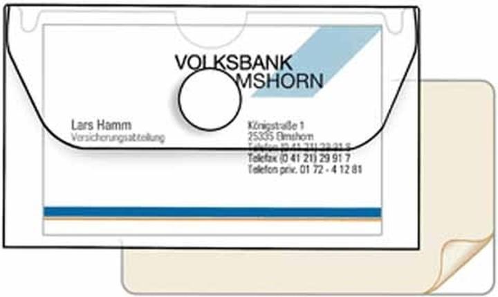 Image du produit Veloflex Pochette pour cartes de visite Crystal ouverte en haut non adhésive Polypropylène transparent
