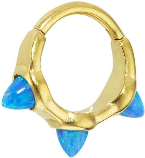 Immagine prodotto Bijouteria Piercing orecchio (Acciaio chirurgico 316L, Sintetico Opale, Rivestimento PVD (color oro))