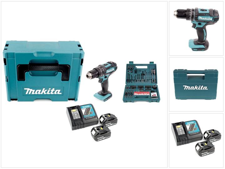 Actual product image Makita DHP482RTJ 18V 2x rechargeable battery-powered impact drill (Rechargeable battery operated)