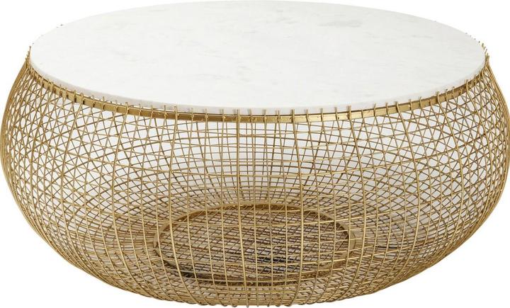 Image du produit Kare Design Table basse Cesta Marble doré Ø100cm (Ø 102 x 42 cm)