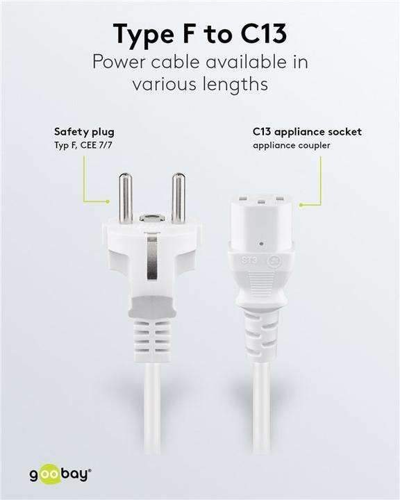 Actual product image Goobay power cable (1.50 m)