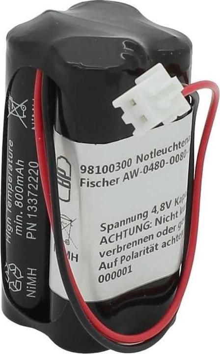 Produktbild AccuCell Notleuchtenakku NiMH 4,8V 800mAh F2x2 Micro AAA mit, Fischer AW-0480-0080-AAA-NM01 (1 Stk., 800 mAh, Ladegerät ohne Akku)
