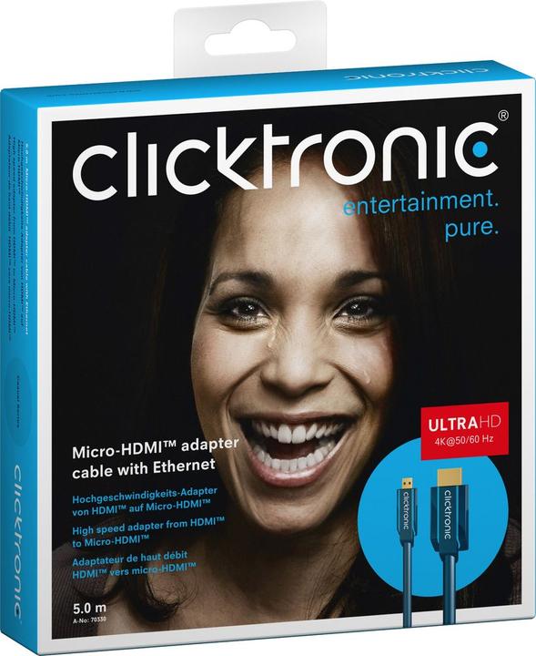 Produktbild clicktronic micro HDMI (Typ D) — HDMI (Typ A) (5 m, HDMI)