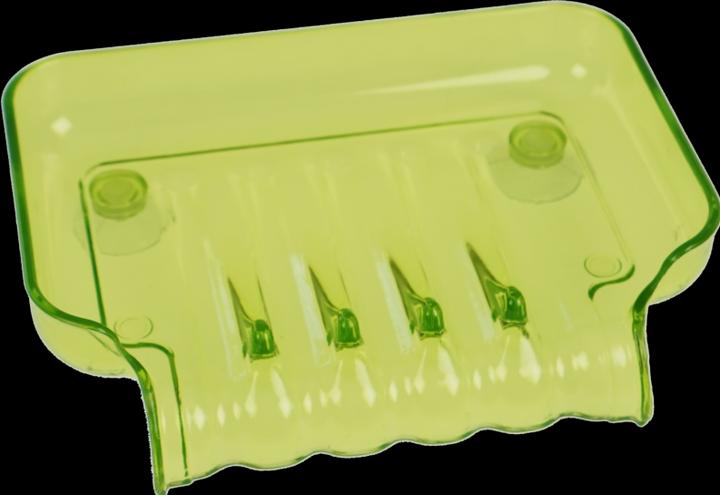 Actual product image Soap dish, plastic, green with 2 suction cups (refill)