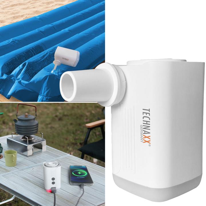 Produktbild Technaxx Mini-Akku-Luftpumpe mit LED-Lampe