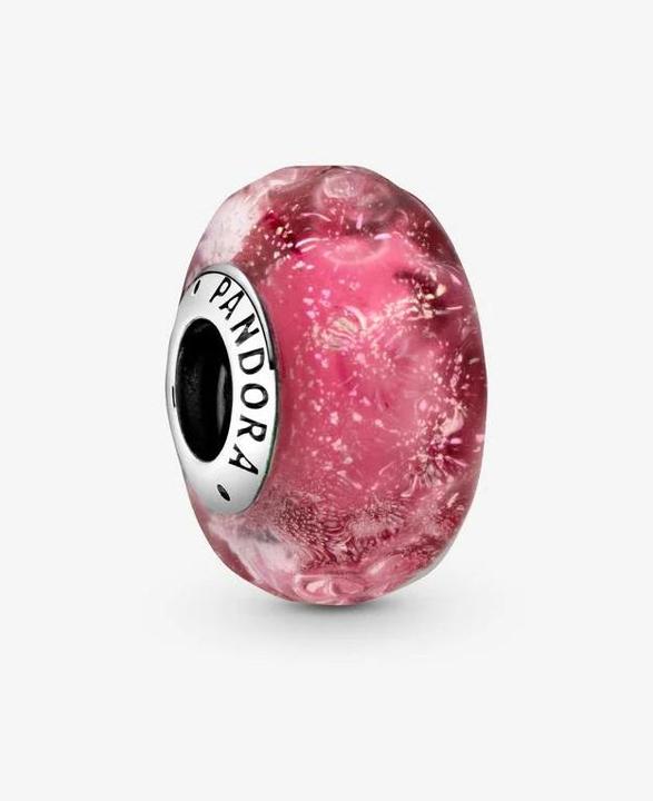 Image du produit Pandora Perles et breloques roses ondulées (Argent 925, Verre de Murano)