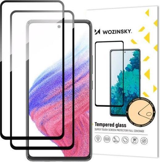Actual product image Wozinsky 2x Full Glue Tempered Glass Samsung Galaxy A54 5G 9H Full Screen Tempered Glass with Black (2 Piece, Samsung Galaxy A54 5G)