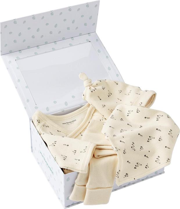 Immagine prodotto Vertbaudet Bio-Kollektion: Baby Geschenk-Set: Jacke, Hose, Mütze & Halstuch mit Gänsen (74)