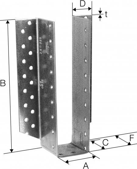 Actual product image Simpson Sst SIMPSON beam shoe BSD 160x160 hot-dip galvanised external with rating (Joist hanger, 1 pcs.)