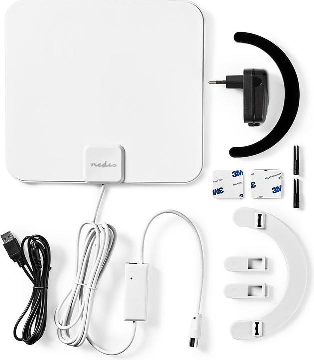 Image du produit Nedis Antenne intérieure FM/UHF/VHF active Portée de réception : 0-25 km LTE700 Gain dBi (avec câble (Antenne d'intérieur, 30 dB, UKW / MW / LW, DVB-T / -T2)