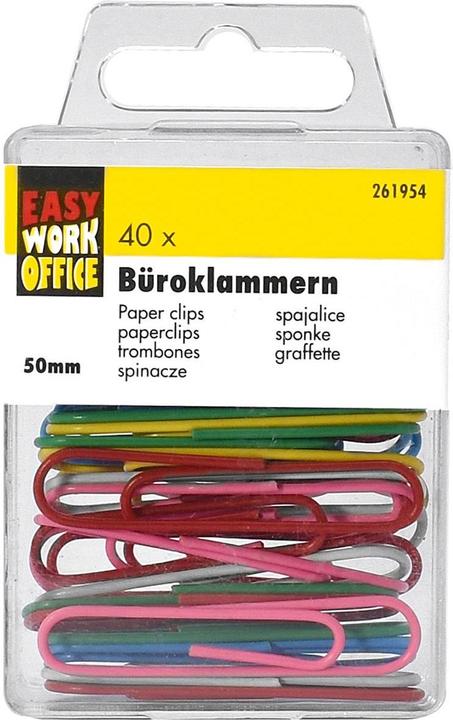 Produktbild Easy Work Büroklammern farbig 40 St. (12 x)
