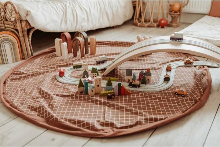 Image du produit play&go Print Organic grid brown (140 x 140 cm)