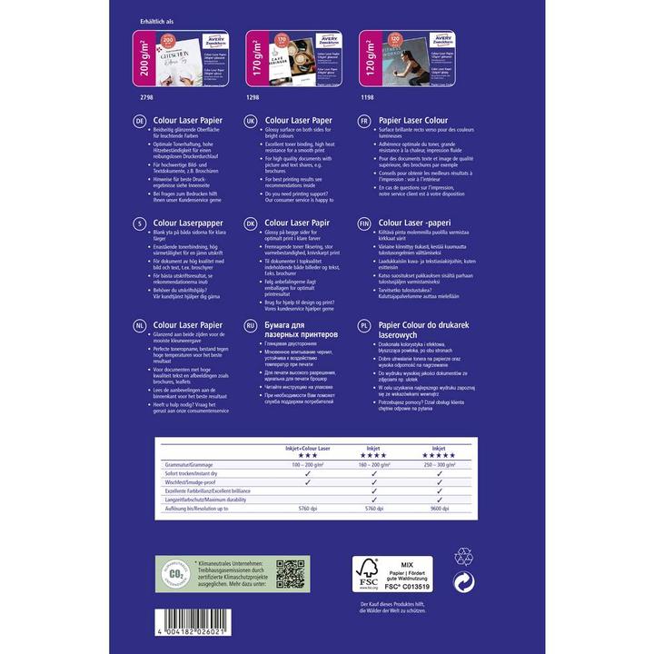 Actual product image Avery premium colour (200 g/m², A4, 100 x)