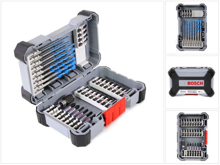 Immagine prodotto Bosch Professional Zubehör Set di punte da trapano multistrato e cacciavite a percussione Pick and Click (Croce Phillips PH M2, Presa esagonale TX M20, Esagono incassato TX M25, Croce Phillips PH M1, Esagono cavo TX M15, Croce Pozidriv PZ M3, Presa esagonale TX M30, Croce Phillips PH M3, Croce Pozidriv PZ M2, Esagono incassato TX M40)