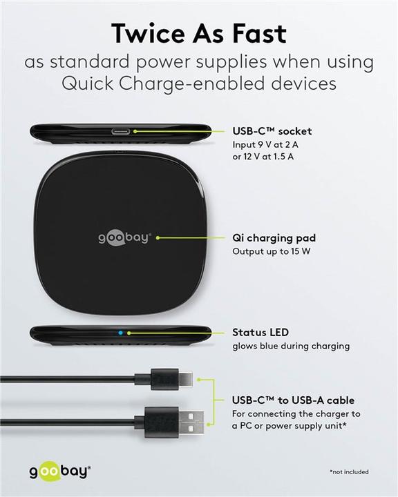 Immagine prodotto Goobay Caricatore rapido wireless (15 W)