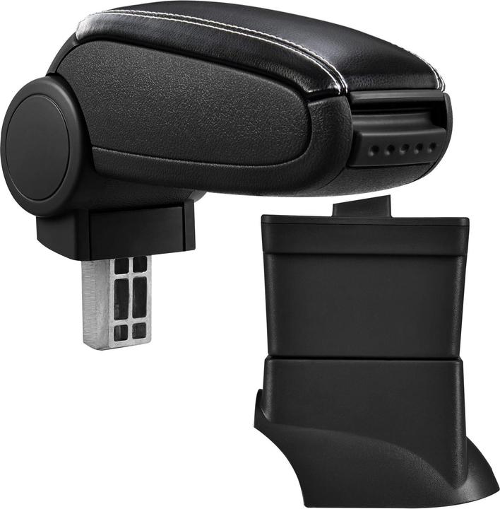 Actual product image Pro-Tec Centre armrest Fiat 500 with storage compartment imitation leather black with white stitching