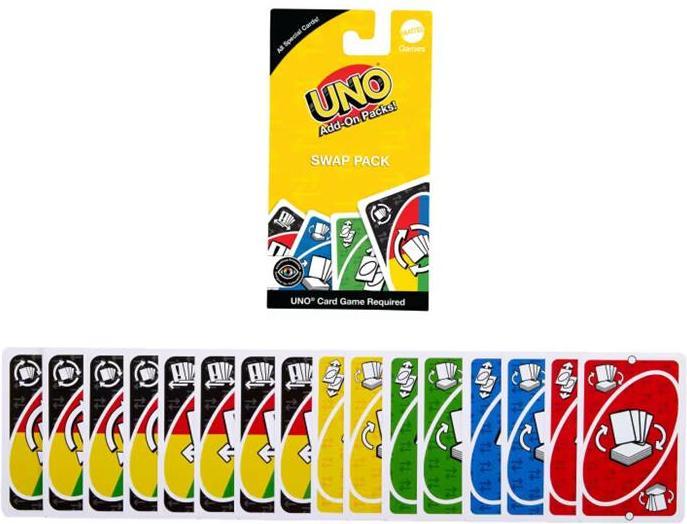 Produktbild Mattel UNO Erweiterungsset Tausch-Set (Deutsch, Französisch, Italienisch, Schweizerdeutsch, Englisch)