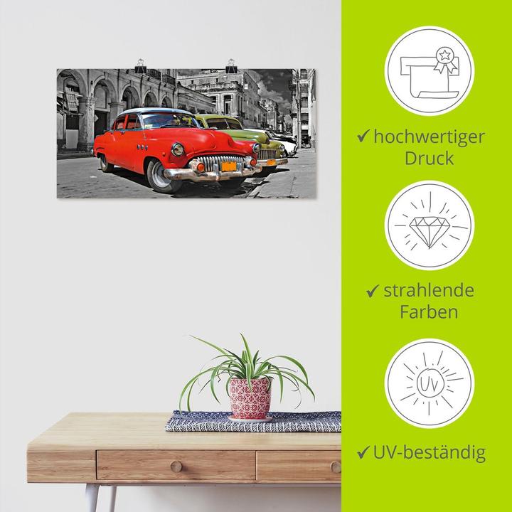 Produktbild Artland Ansicht von bunten Havanna Autos S9EX (100 x 50 cm)