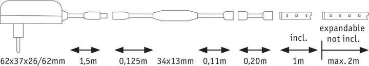 Immagine prodotto Paulmann Set di strisce MaxLED 250 (Bianco caldo, 100 cm, Interno)