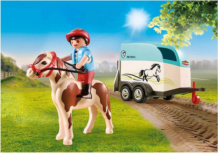 Immagine prodotto Playmobil Auto con rimorchio pony (70511, Paese Playmobil)