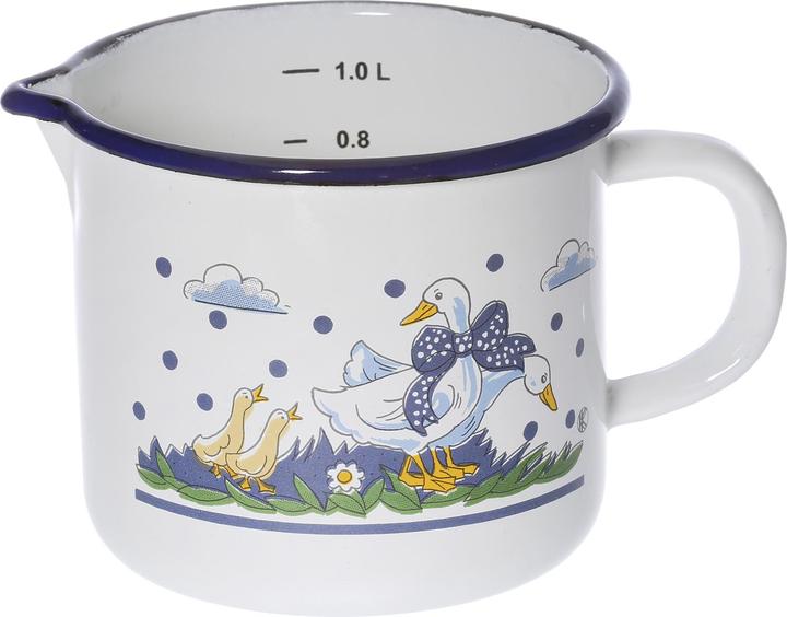 Krüger Milchtopf mit Ausguss 'Gänseglück' (14 cm, Milchtopf, Emaille)
