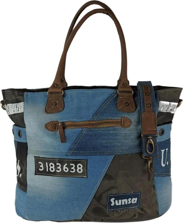Produktbild Sunsa Schultertasche Handtasche Shopper No.65 Jeans & Canvas recycelt (28.80 l)
