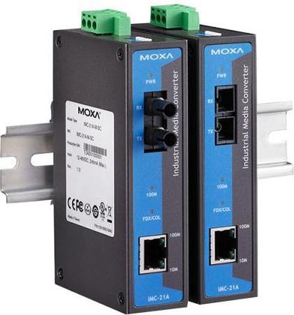 Actual product image Moxa IMC-21A-M-ST-T - Media converter - 100Mb LAN